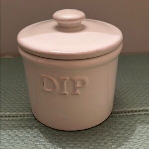 Cream Ceramic Dip Jar